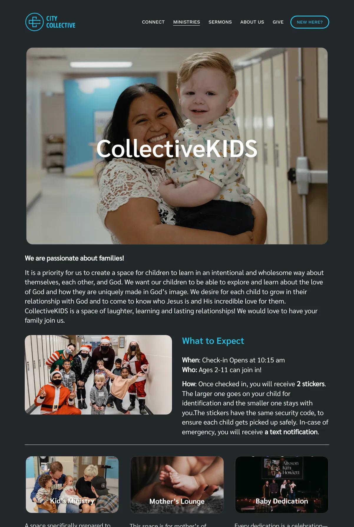 Screenshot 3 of City Collective Church (Example Squarespace Church Website)