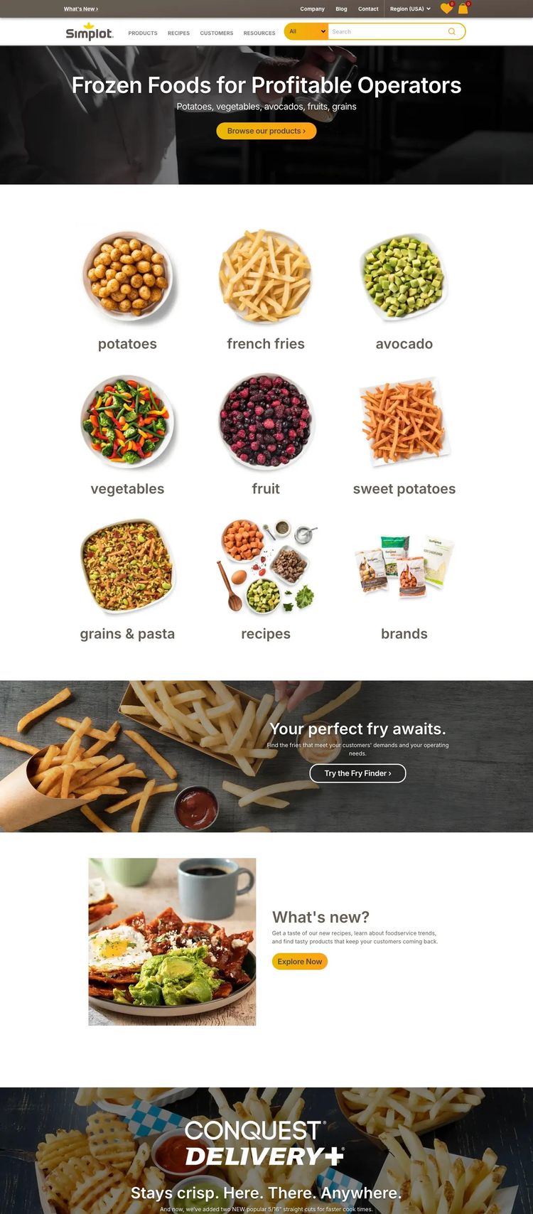 Screenshot 2 of Simplot Foods (Example undefined Food and Beverage Website)