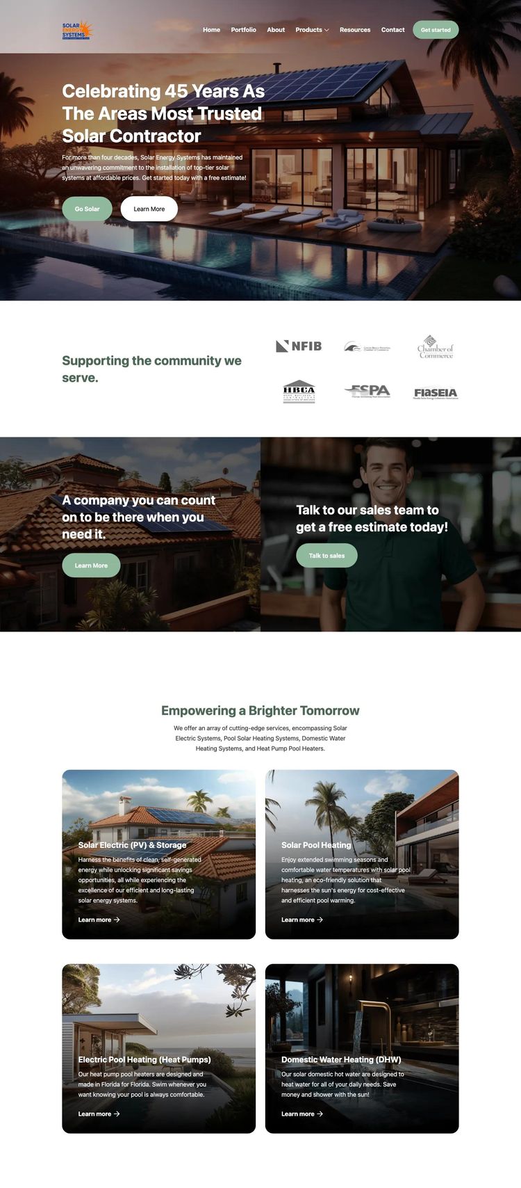 Screenshot 2 of Solar Energy Systems (Example Webflow Solar Website)
