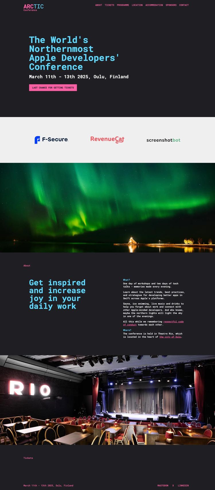 Screenshot 2 of ARCTIC Conference (Example Astro Conference Website)