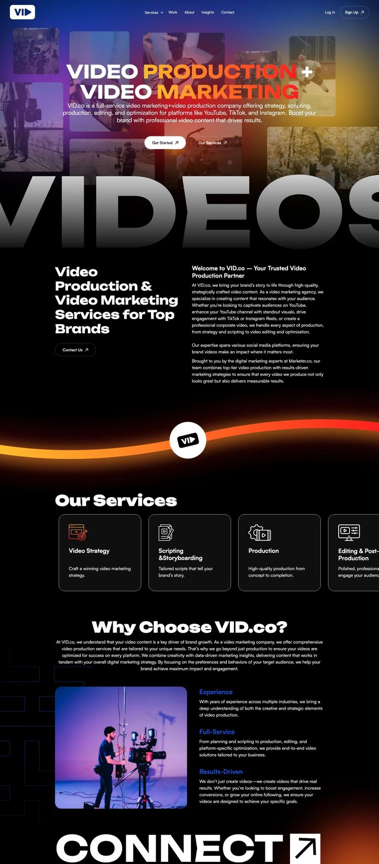 Screenshot 2 of VID (Example Webflow Video Editing Website)