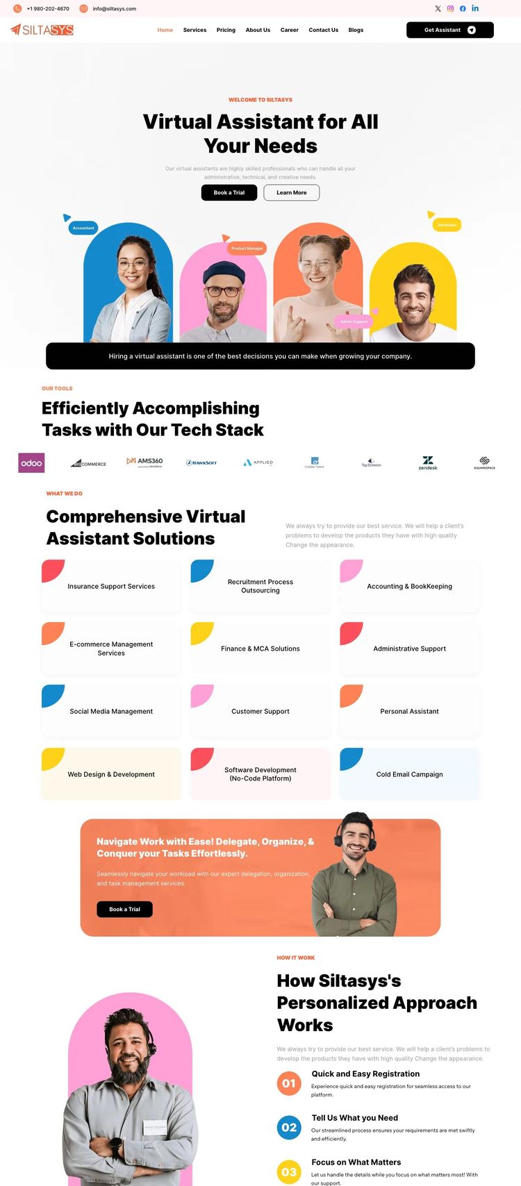 Screenshot 2 of Siltasys (Example Wix Virtual Assistant Website)