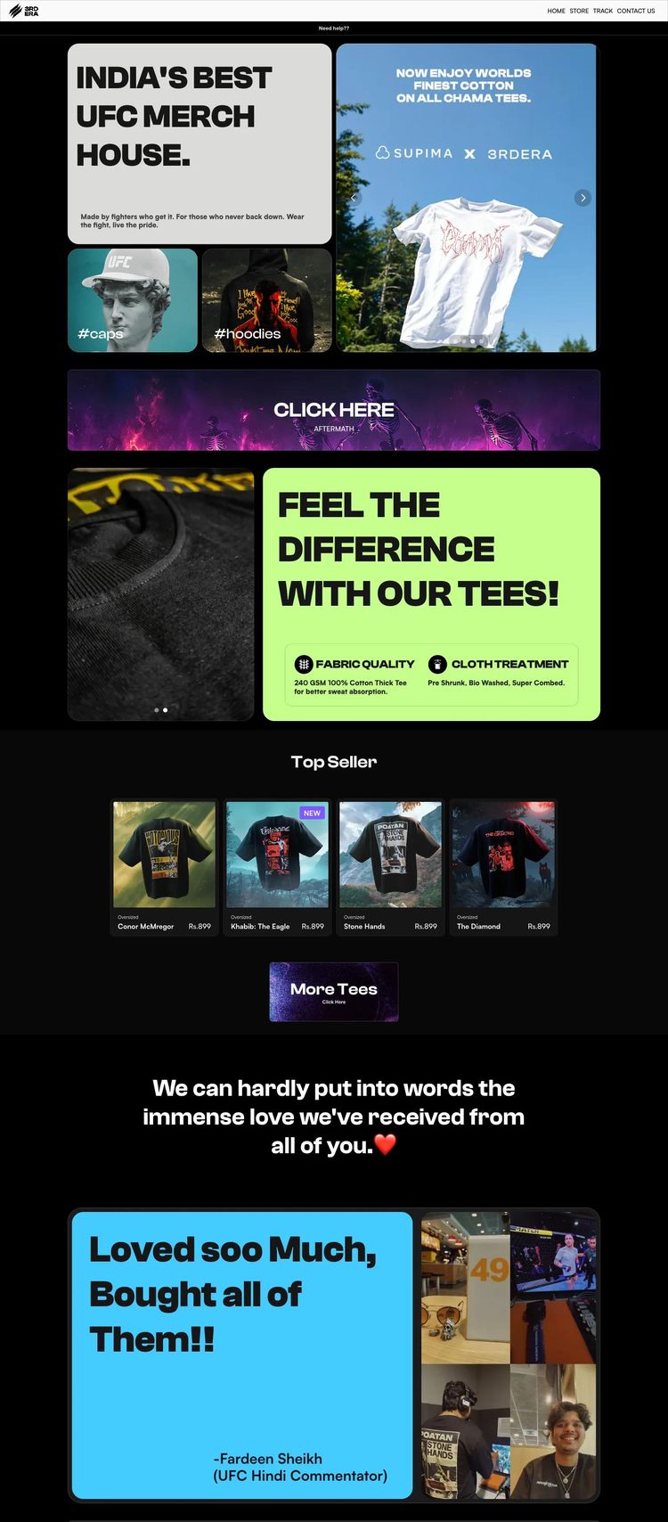 Screenshot 2 of UFC Merch House (Example Framer Clothing/Fashion Website)