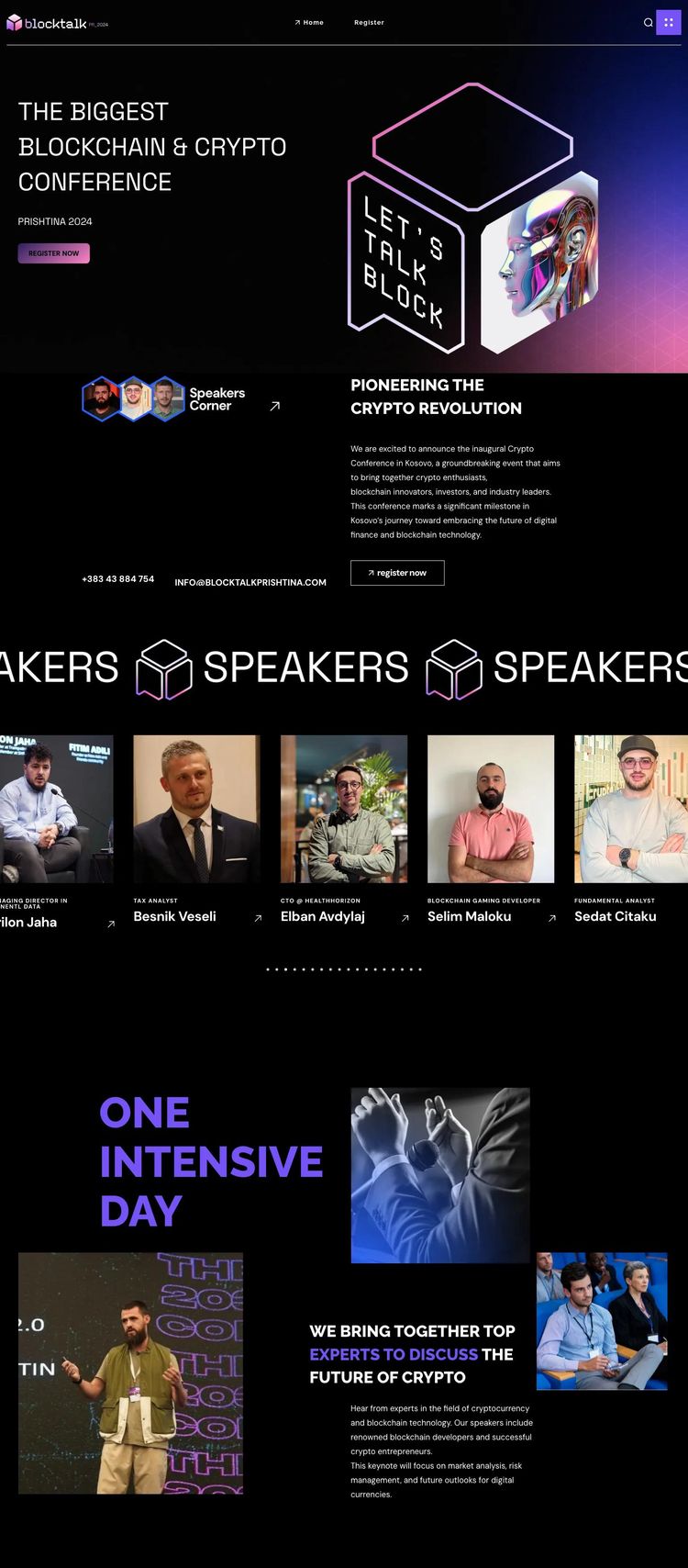 Screenshot 2 of BlockTalk Prishtina (Example WordPress Cryptocurrency Website)