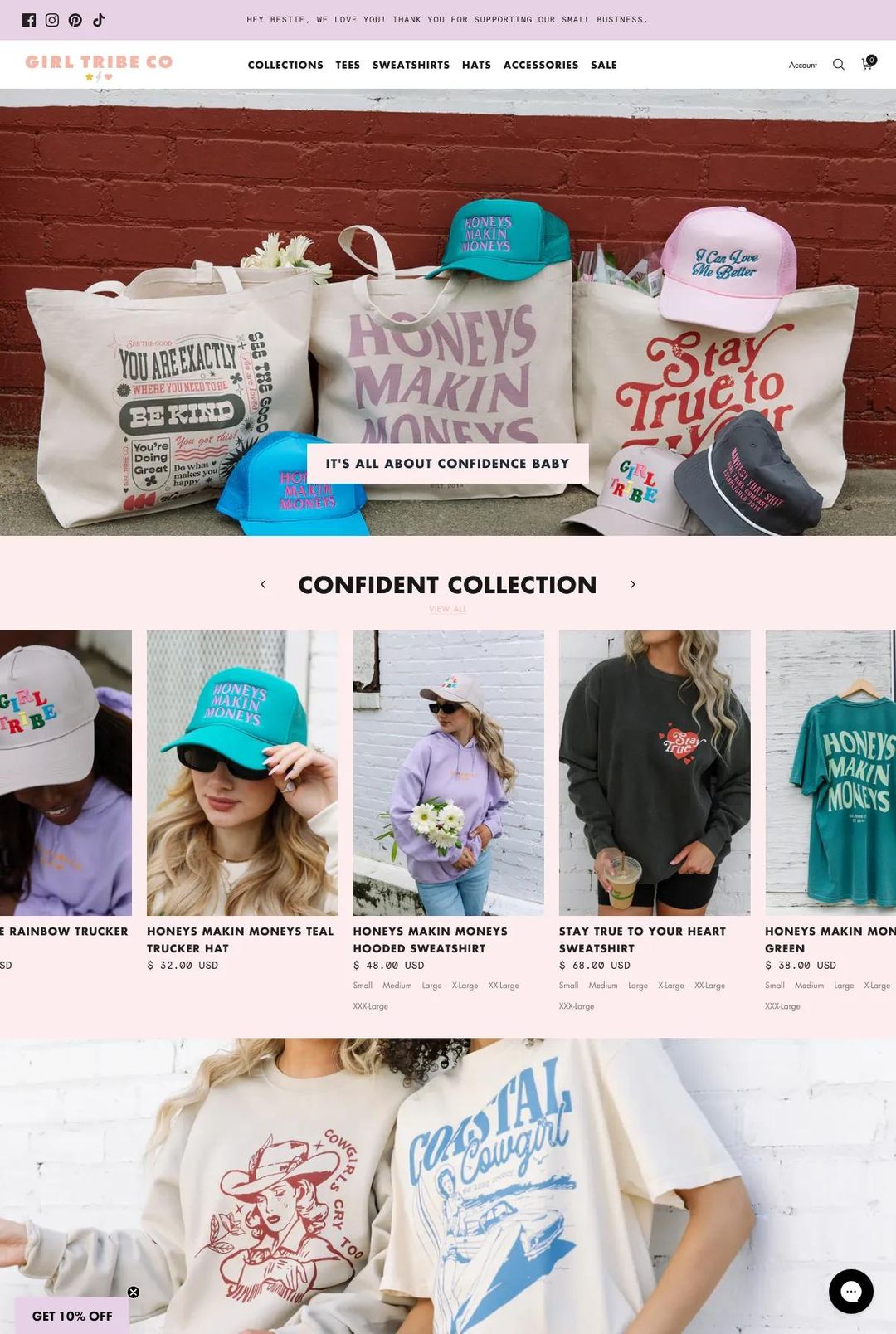 Screenshot 1 of Girl Tribe Co. (Example Shopify Clothing Website)
