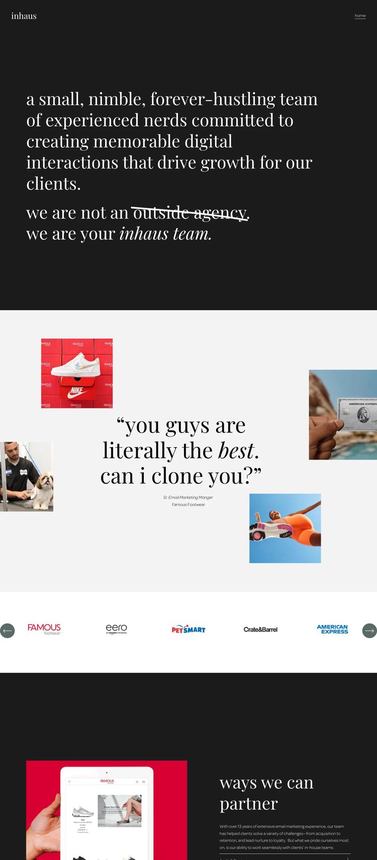Screenshot 2 of inhaus (Example Squarespace Marketing Agency Website)