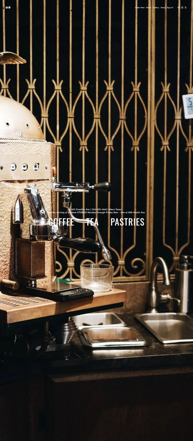 Screenshot 2 of Not explicitly provided, but likely Anthem STORIES based on context (Example Squarespace Coffee Shop/Café Website)