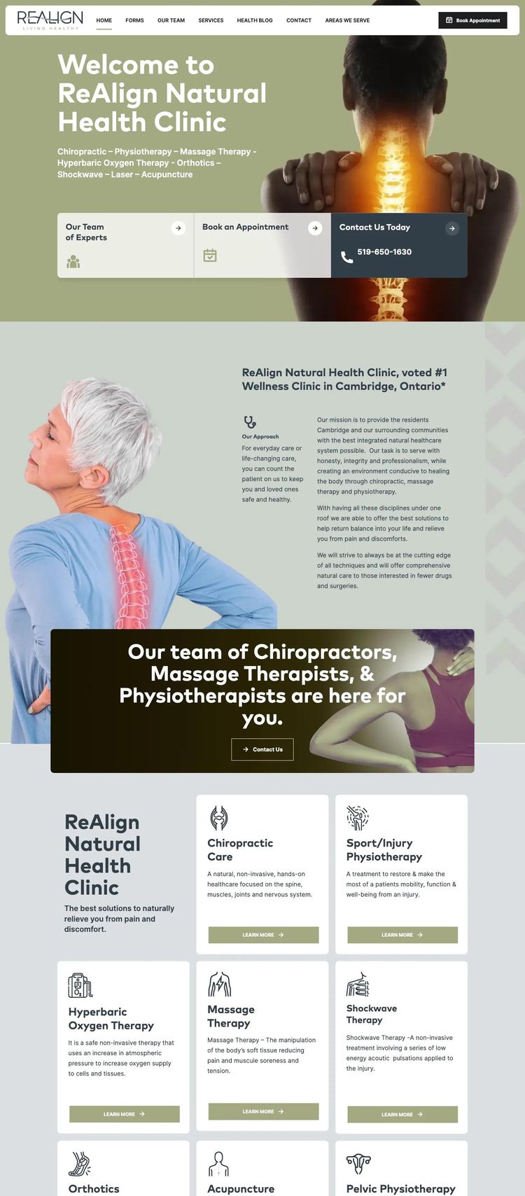 Screenshot 2 of ReAlign Natural Health Clinic (Example WordPress Health and Wellness Website)