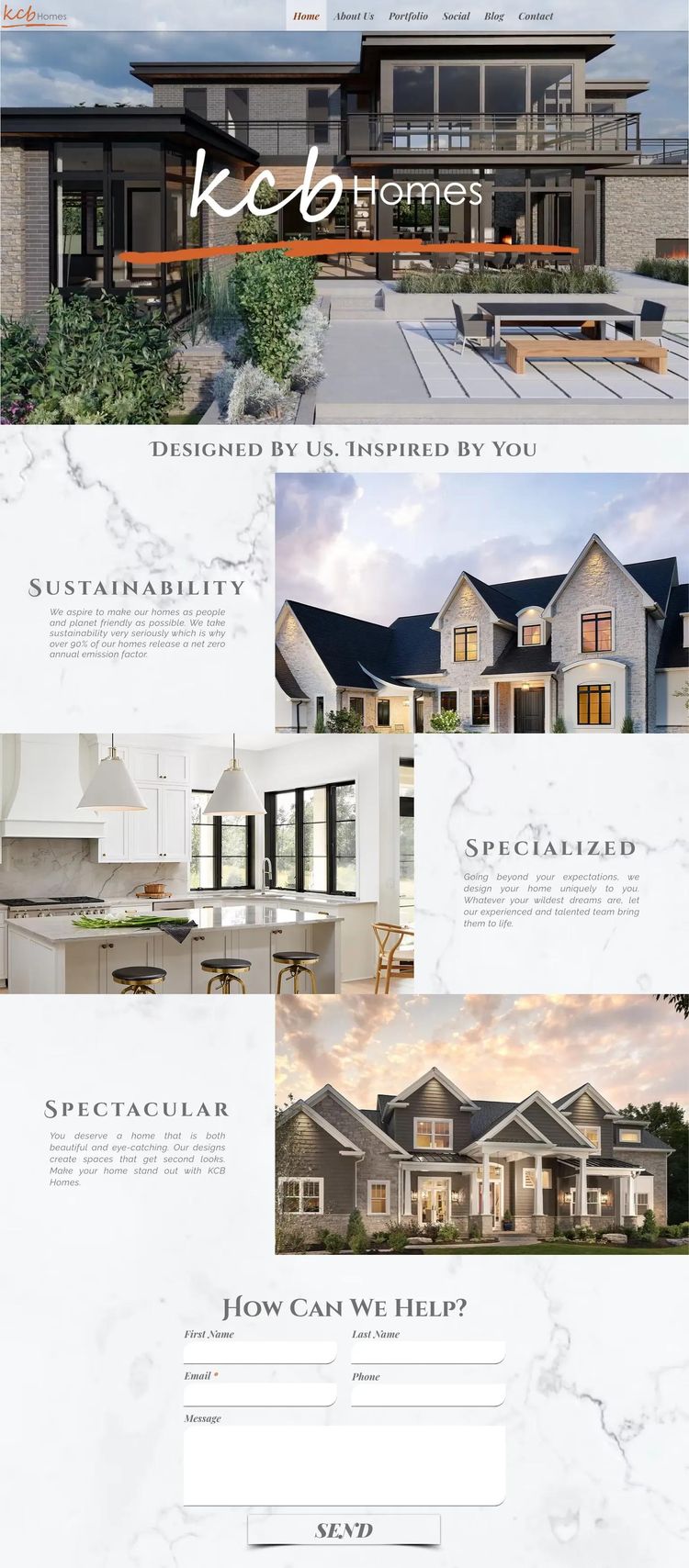 Screenshot 2 of KCB Homes (Example Wix Construction Website)