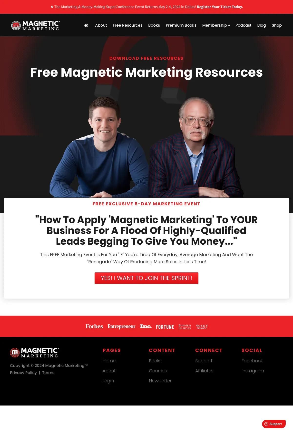Screenshot 2 of Magnetic Marketing (Example ClickFunnels 2.0 Website)