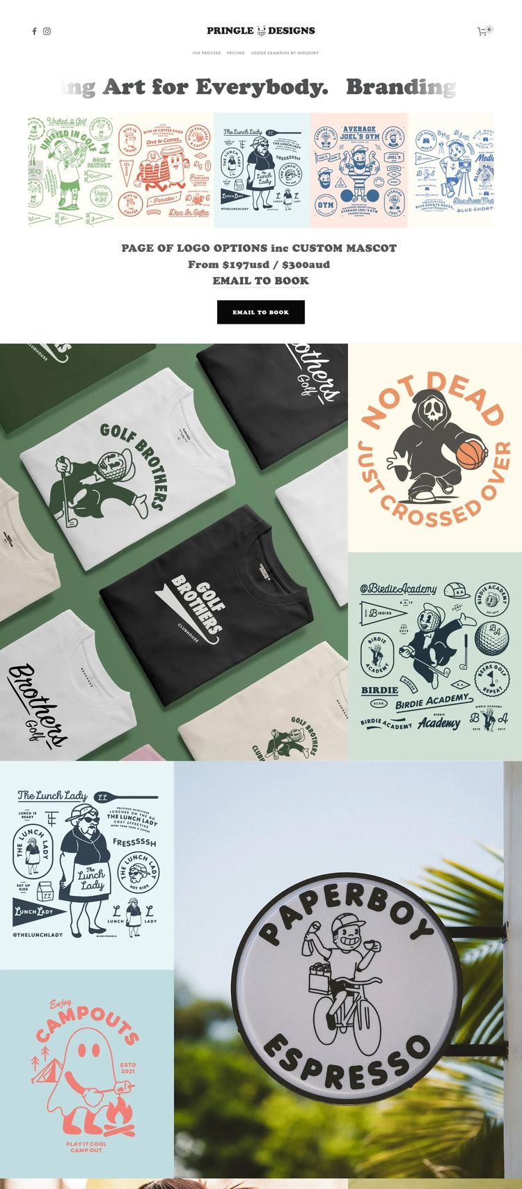 Screenshot 1 of Joel Pringle (Example Squarespace Design Portfolio Website)