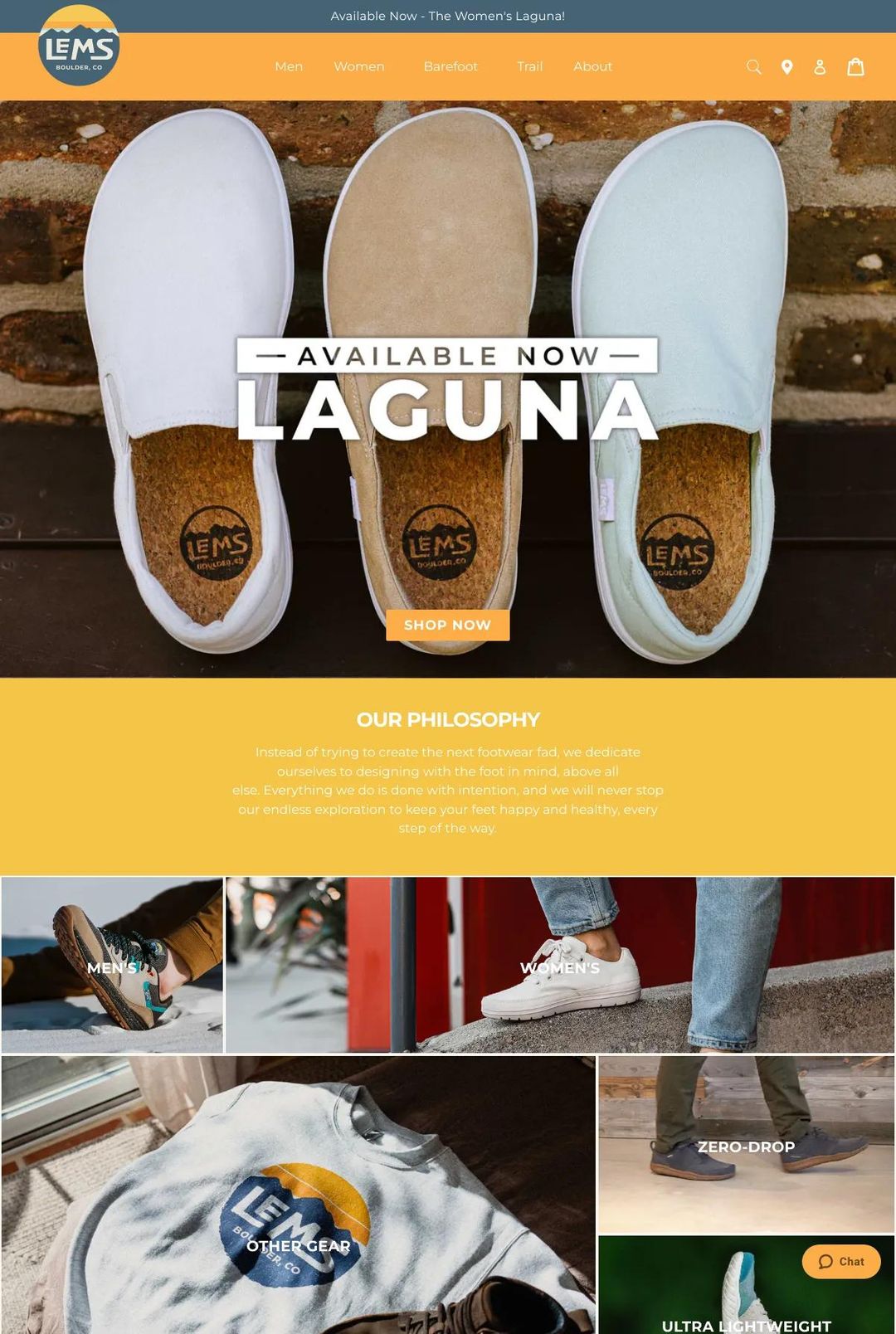 Screenshot 1 of Lems Shoes (Example Shopify Clothing Website)