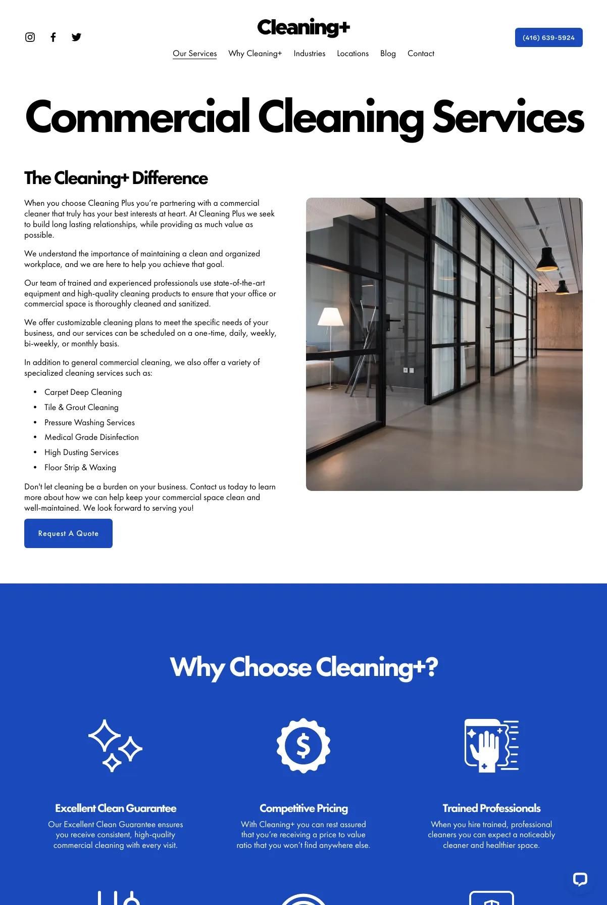 Screenshot 2 of Cleaning+ (Example Squarespace Cleaning Services Website)