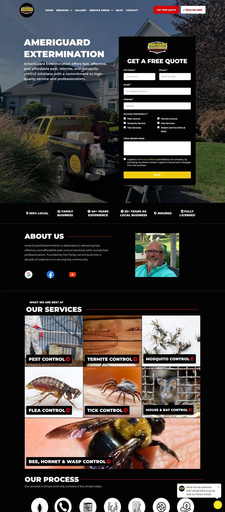 Screenshot 2 of AmeriGuard Extermination (Example Nuxt.js Pest Control Website)
