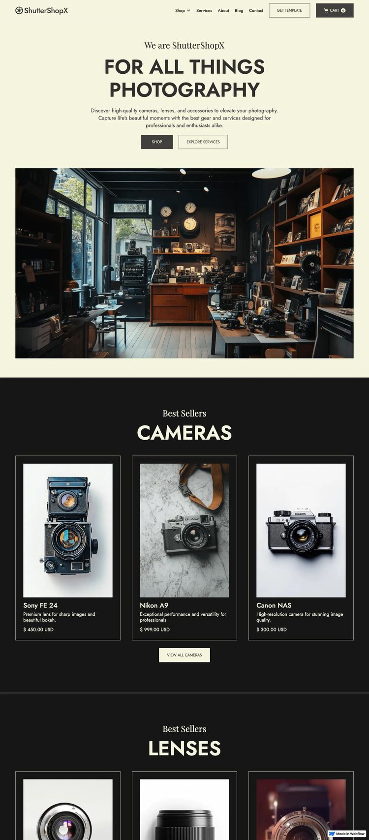 Screenshot 1 of ShutterShopX Template