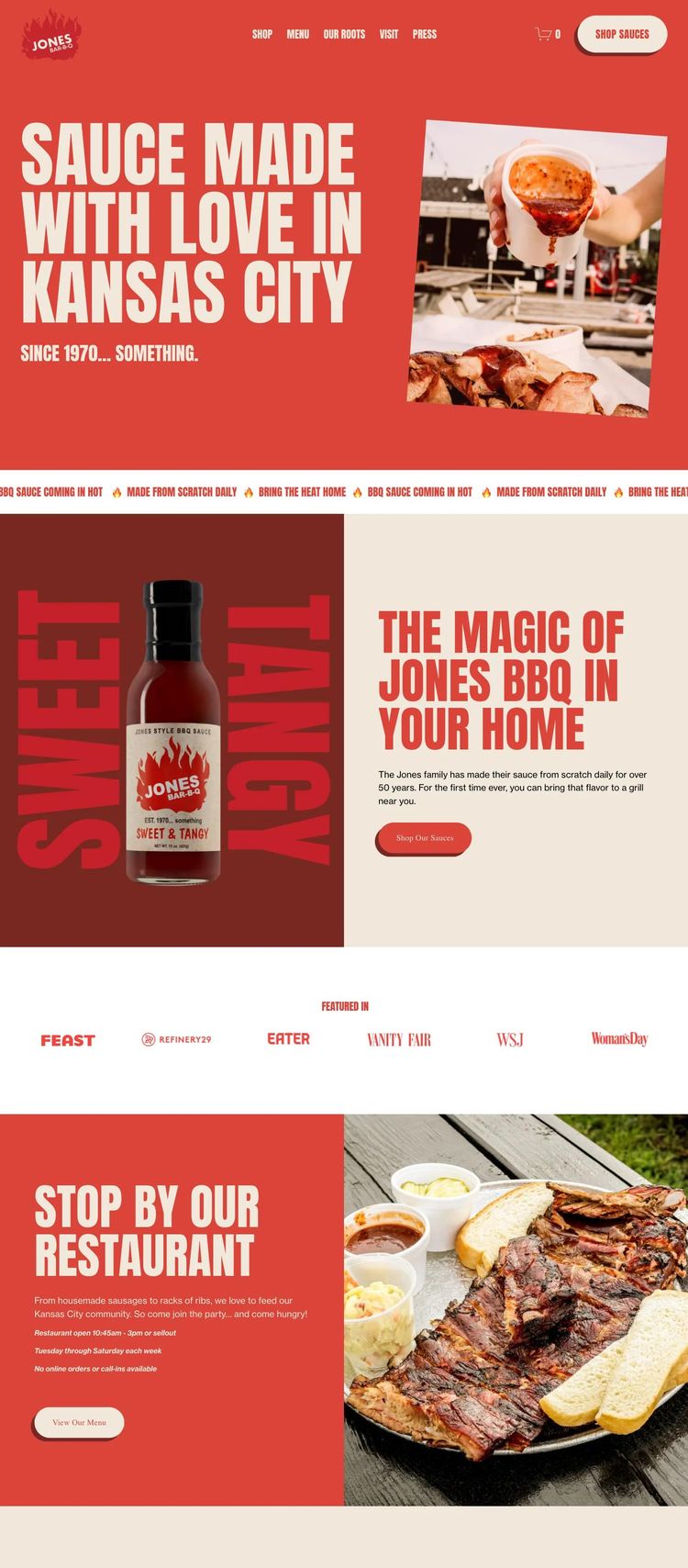 Screenshot 1 of Jones Bar-B-Q (Example Squarespace Ecommerce (General) Website)