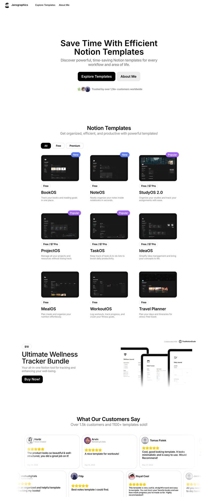 Screenshot 2 of Jans Graphics (Example Framer Productivity and Collaboration Website)