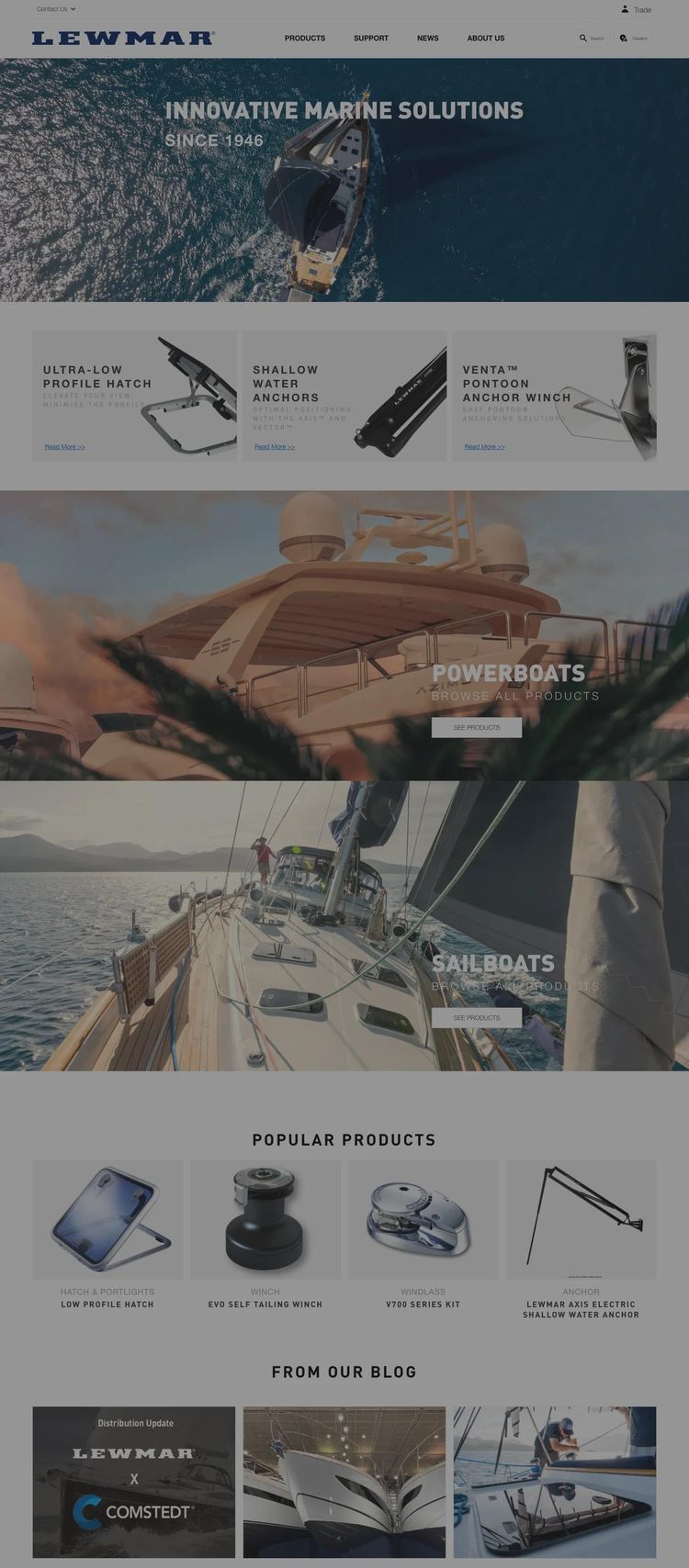 Screenshot 2 of Lewmar (Example undefined Outdoor Recreation Website)