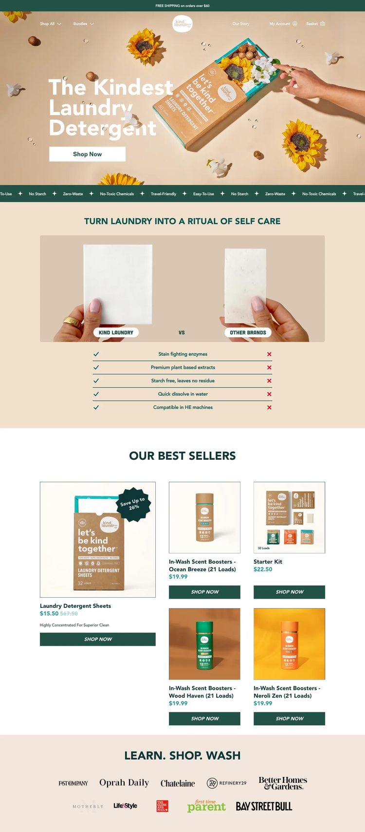Screenshot 2 of Kind Laundry (Example Shopify Cleaning Services Website)