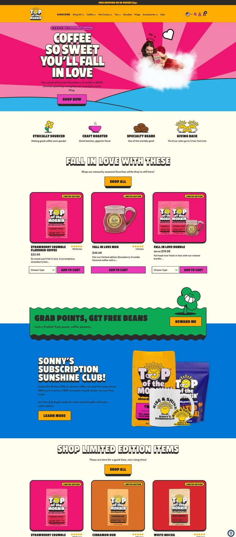 Screenshot 2 of Top Of The Mornin' Coffee (Example Shopify Coffee Shop/Café Website)