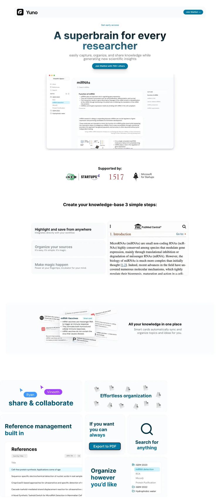Screenshot 2 of Yuno (Example Framer Productivity and Collaboration Website)