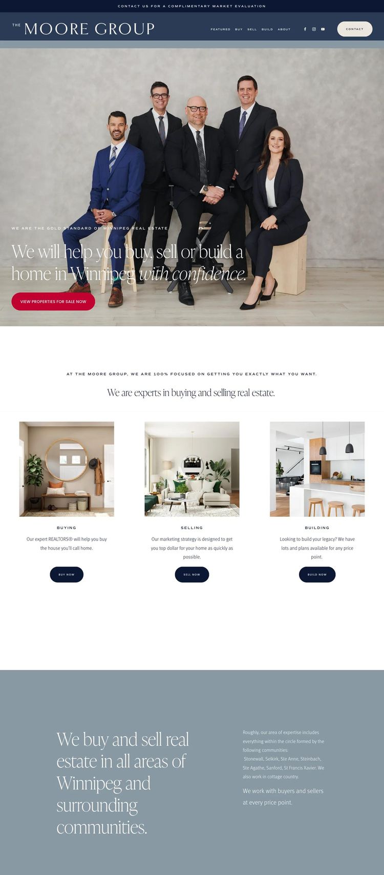 Screenshot 1 of The Moore Group (Example Squarespace Real Estate Agent Website)