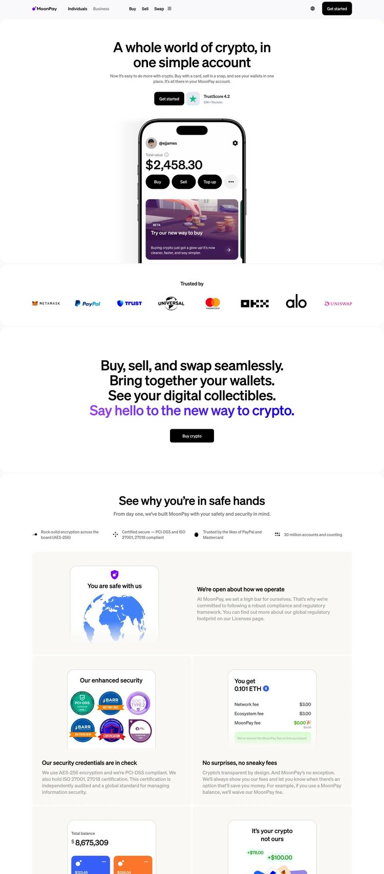 Screenshot 2 of MoonPay (Example Next.js Cryptocurrency Website)