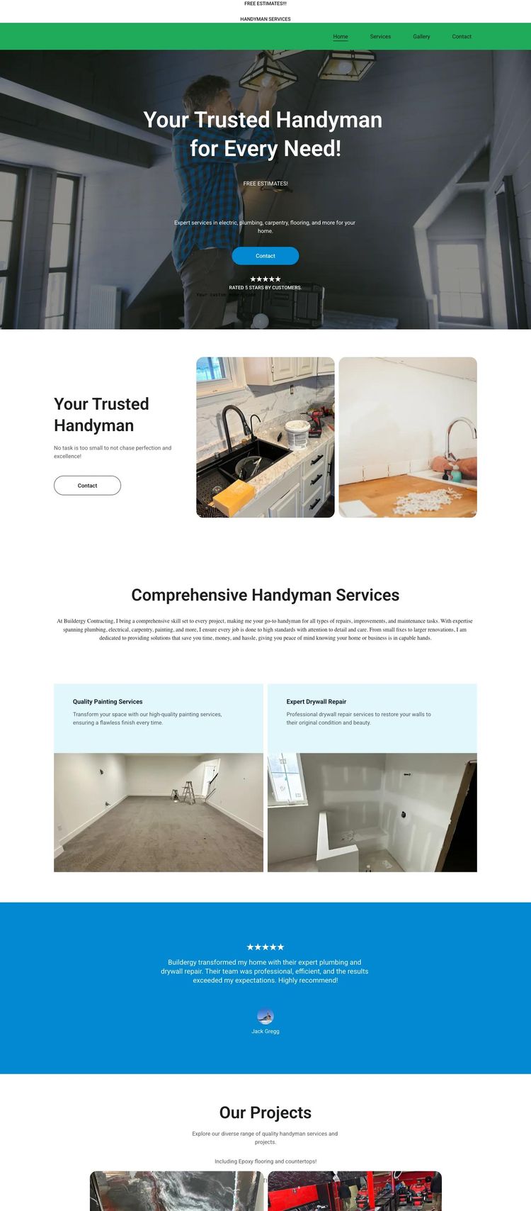 Screenshot 2 of Buildergy Contracting (Example Vue Handyman Website)