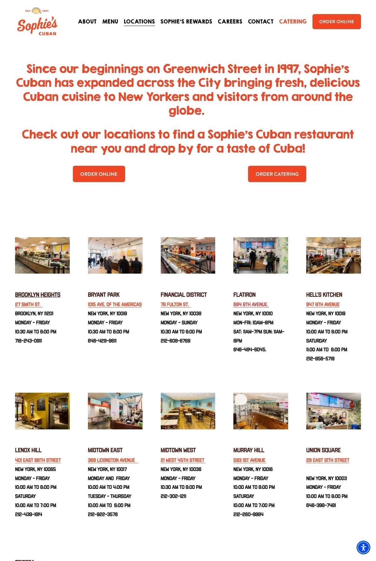 Screenshot 3 of Sophie's Cuban Cuisine (Example Squarespace Restaurant Website)