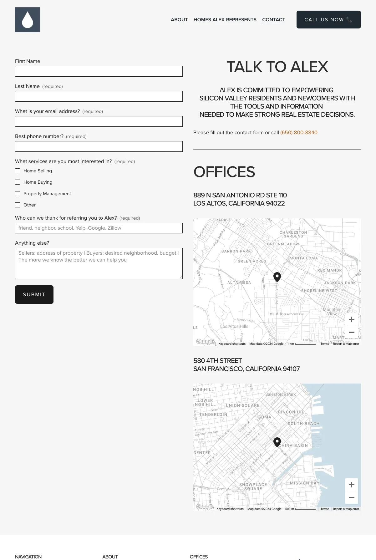 Screenshot 3 of Alex Wang (Example Squarespace Real Estate Website)