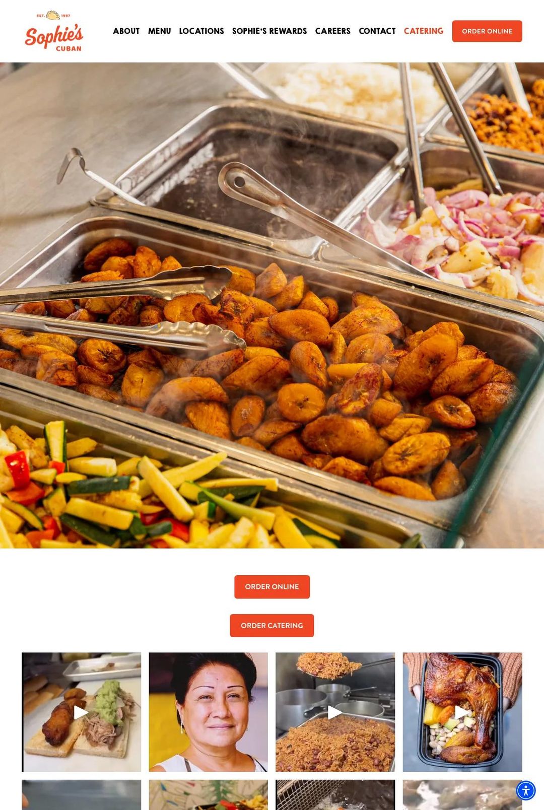 Screenshot 1 of Sophie's Cuban Cuisine (Example Squarespace Restaurant Website)