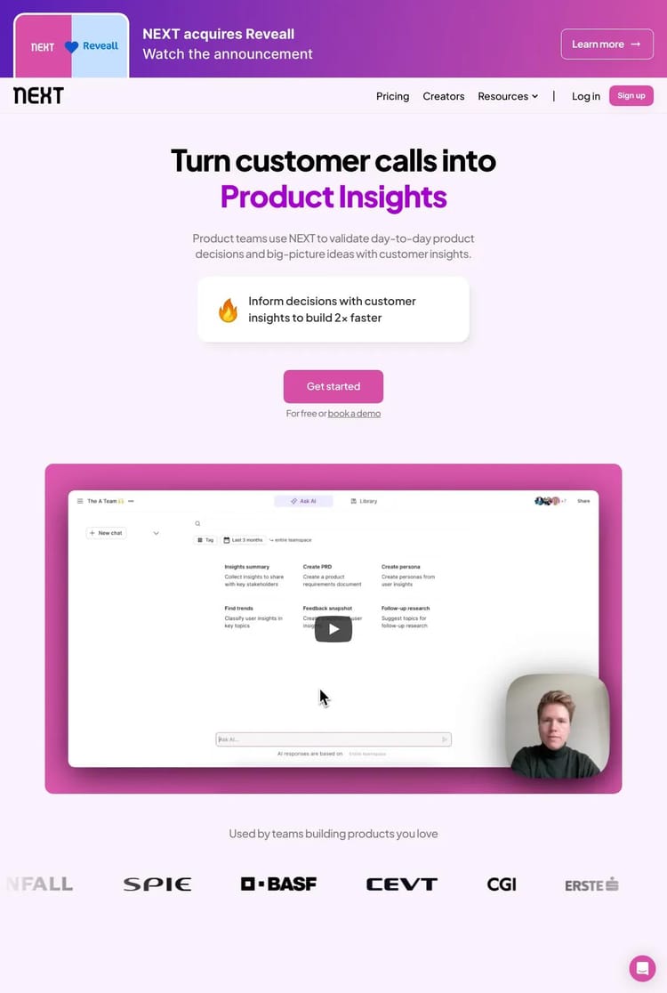 Screenshot 1 of Next (Example Framer Website)