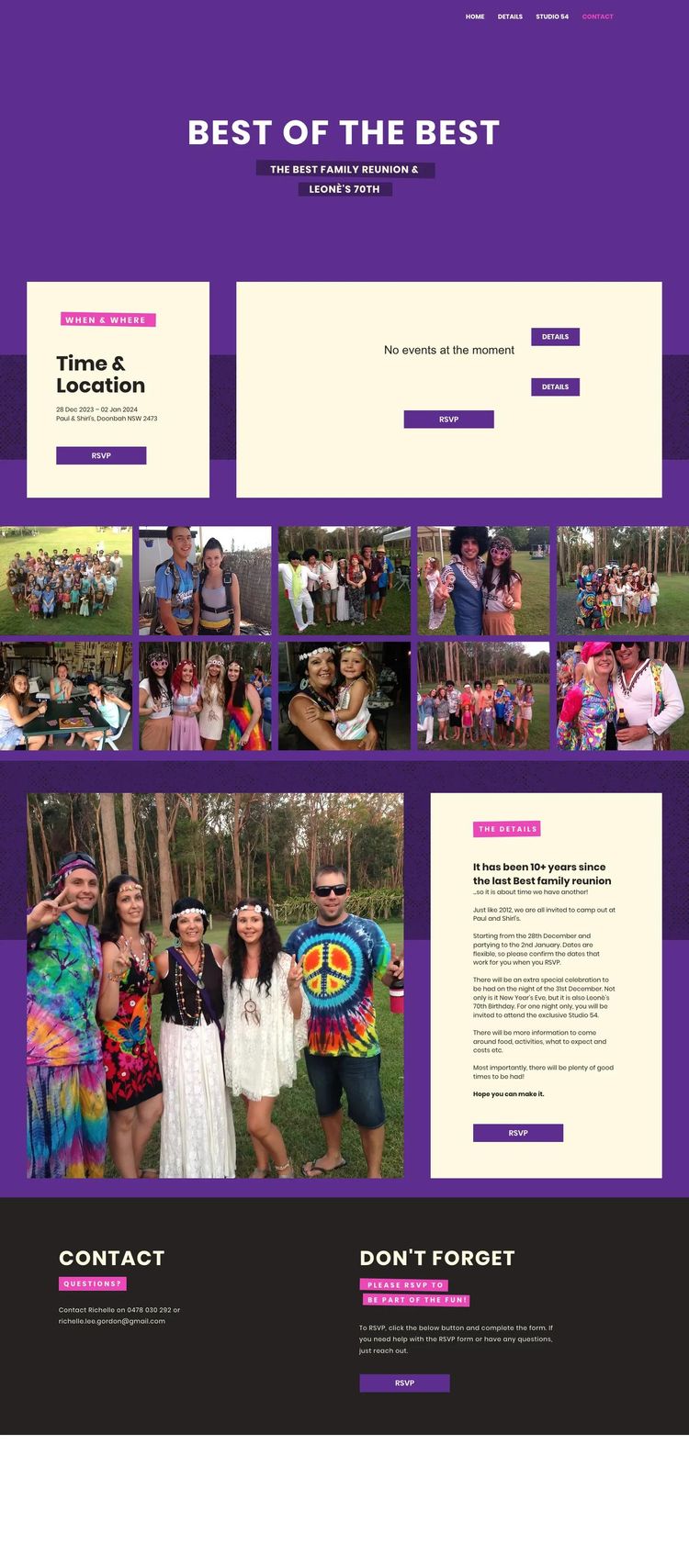Screenshot 2 of The Best Family Reunion (Example Wix Family Reunion Website)