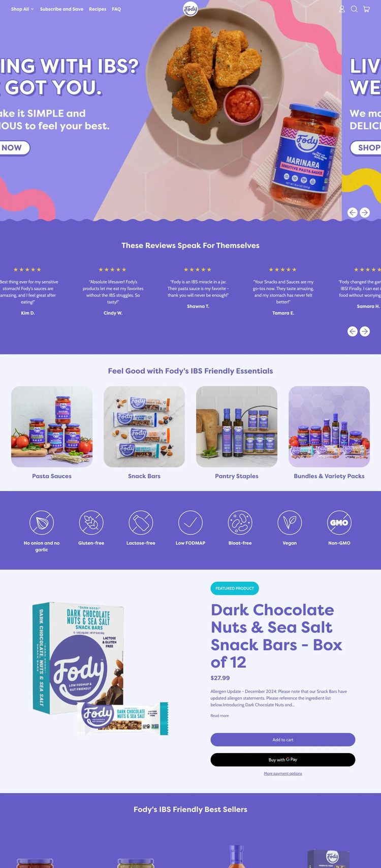 Screenshot 1 of Fody Foods (Example Shopify Food and Beverage Website)