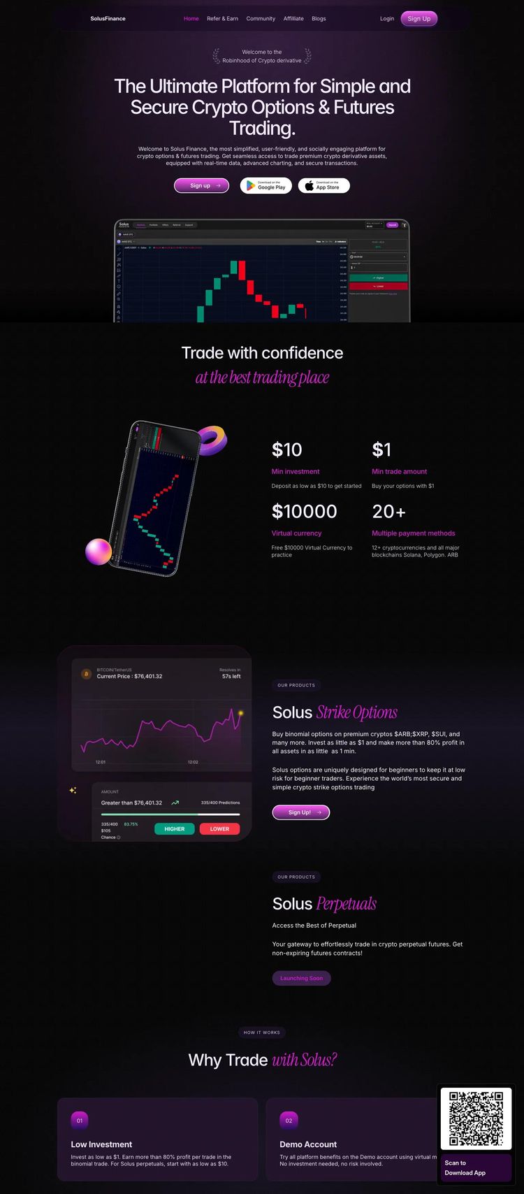 Screenshot 2 of Solus Finance (Example Framer Financial Advisor Website)
