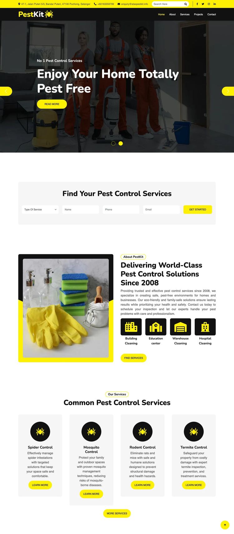Screenshot 2 of PestKit (Example undefined Pest Control Website)