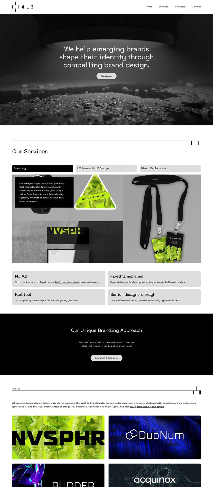 Screenshot 2 of 4LB (Example Framer Design Agency/Studio Website)