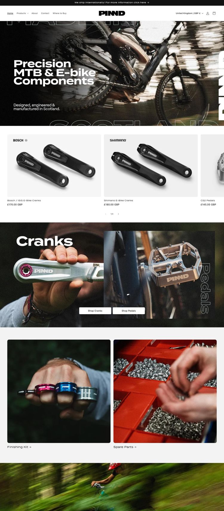Screenshot 2 of Pinnd (Example Shopify Bicycle Accessories Website)