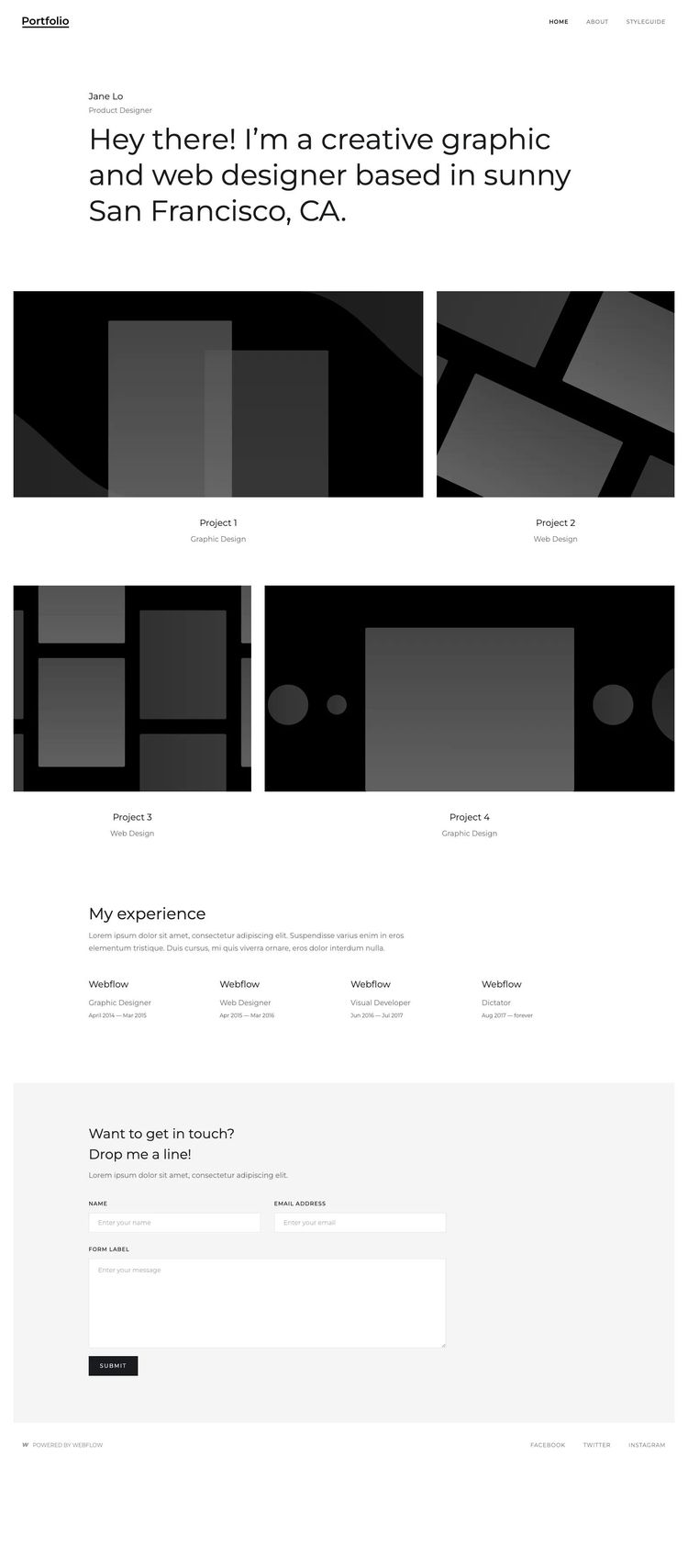 Screenshot 1 of Portfolio Starter Template