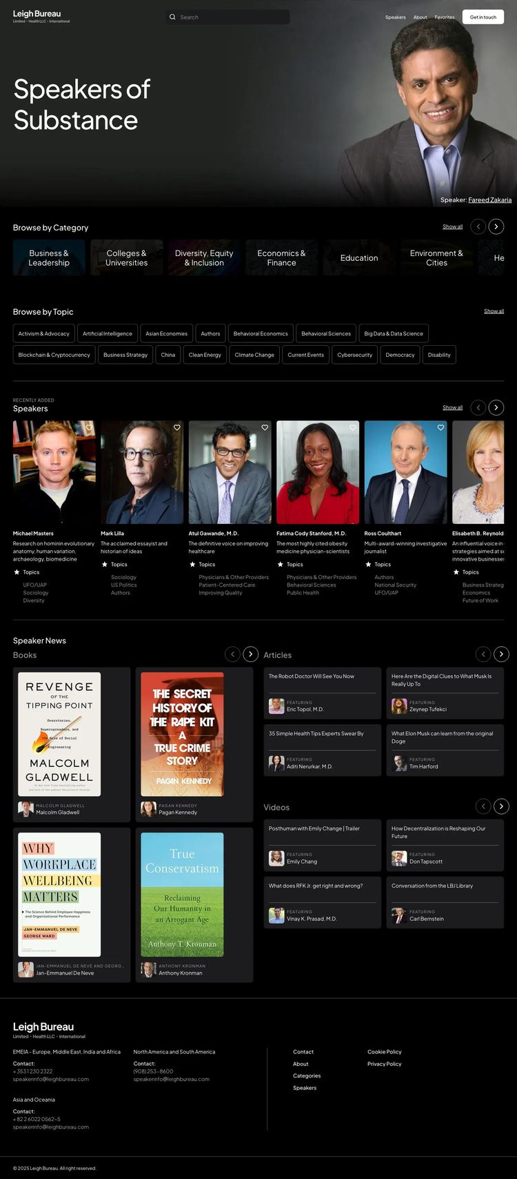 Screenshot 2 of Leigh Bureau (Example Webflow Speaker/Moderator Agency Website)