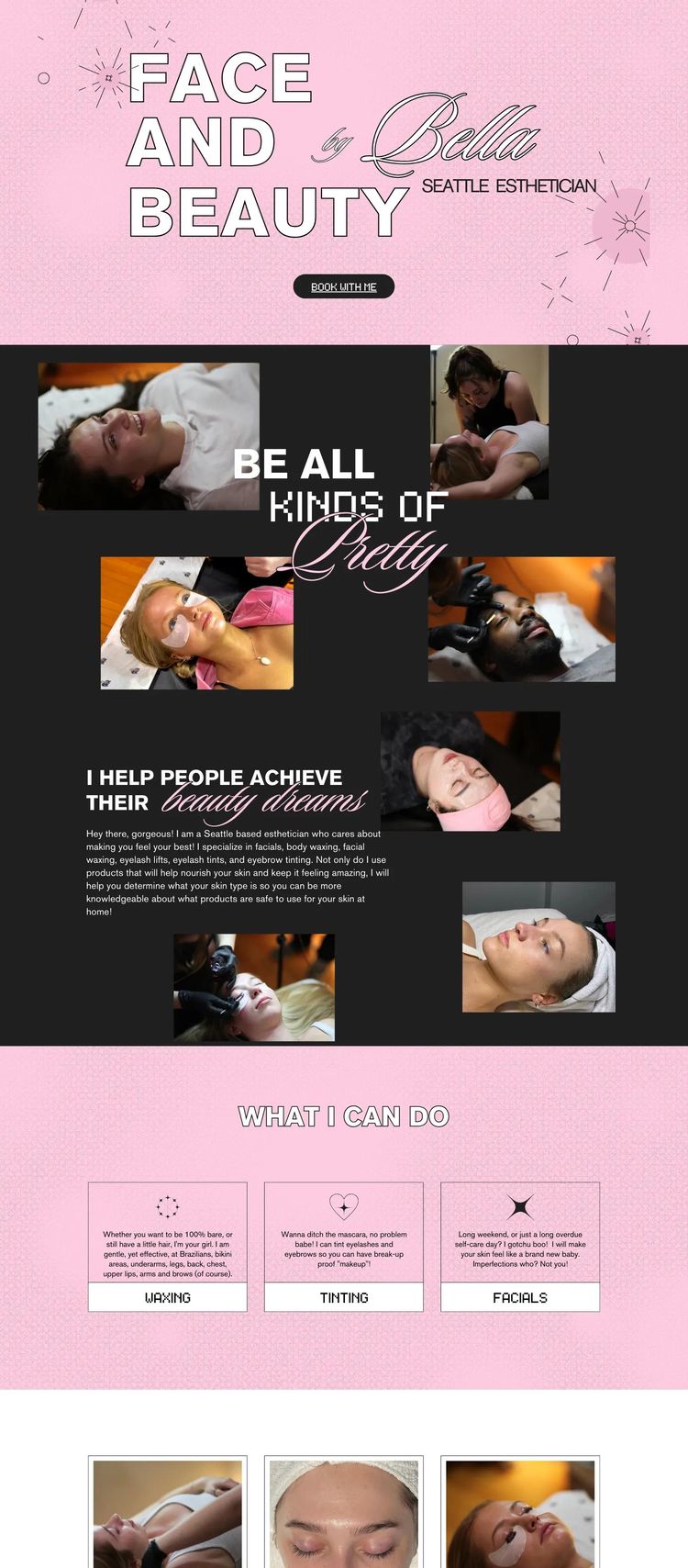 Screenshot 2 of Face and Beauty by Bella (Example Canva Beauty Salon Website)