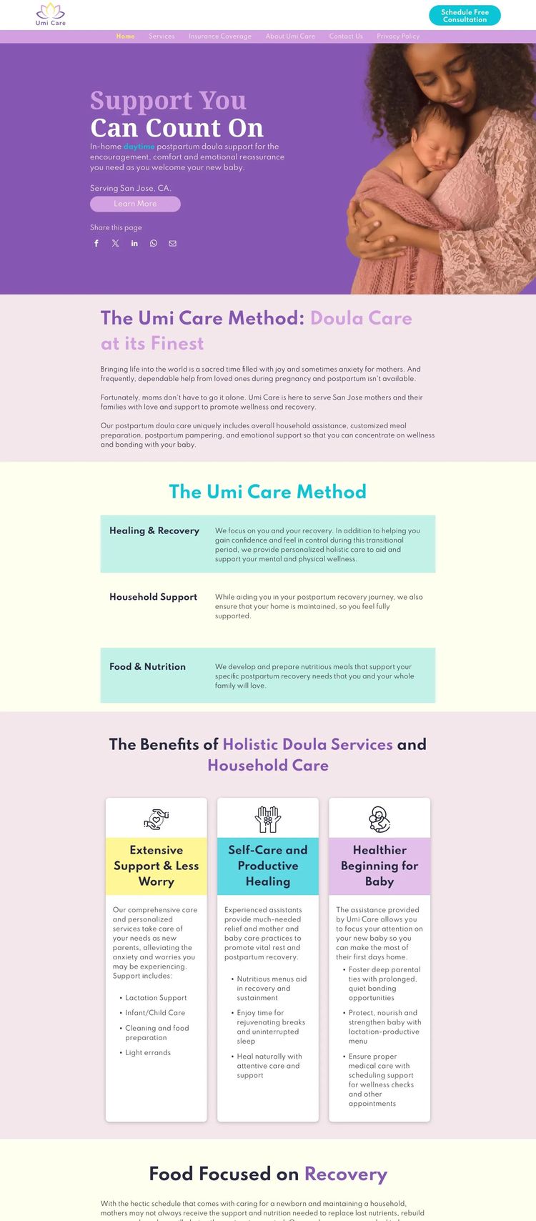 Screenshot 1 of Umi Care (Example Duda Alternative Medicine Website)