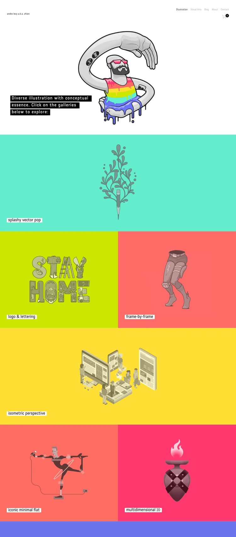 Screenshot 2 of Andre Levy a.k.a. Zhion (Example Squarespace Artist Website)