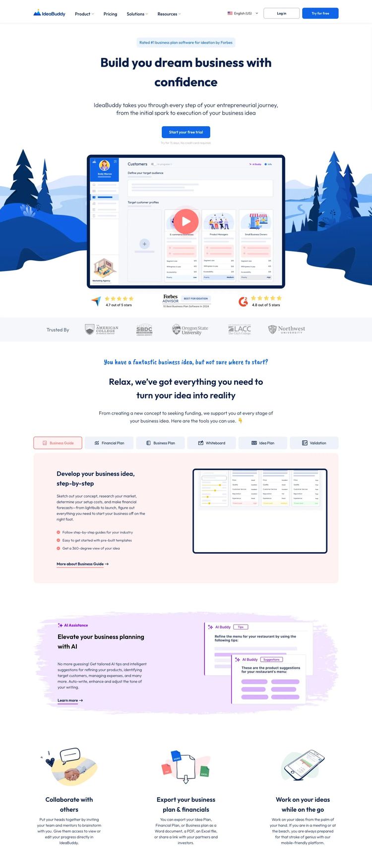 Screenshot 2 of IdeaBuddy (Example Framer Business Consultant Website)