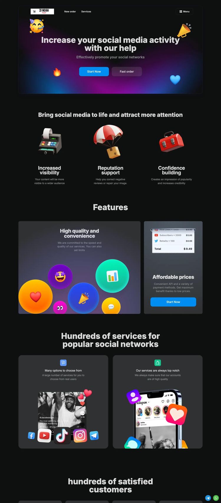 Screenshot 2 of CheapFollower (Example undefined TikTok Agency Website)