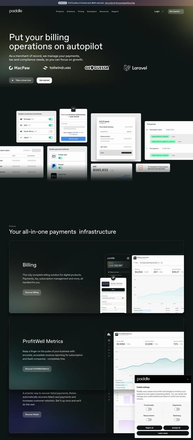 Screenshot 1 of ProfitWell (Example HubSpot Business Consultant Website)