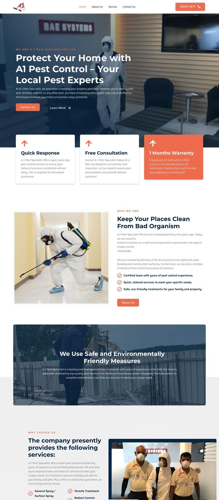 Screenshot 2 of A-1 Pest Specialist (Example WordPress Pest Control Website)