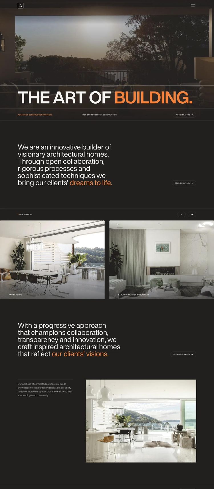 Screenshot 1 of Advantage Constructions (Example Webstudio Website)