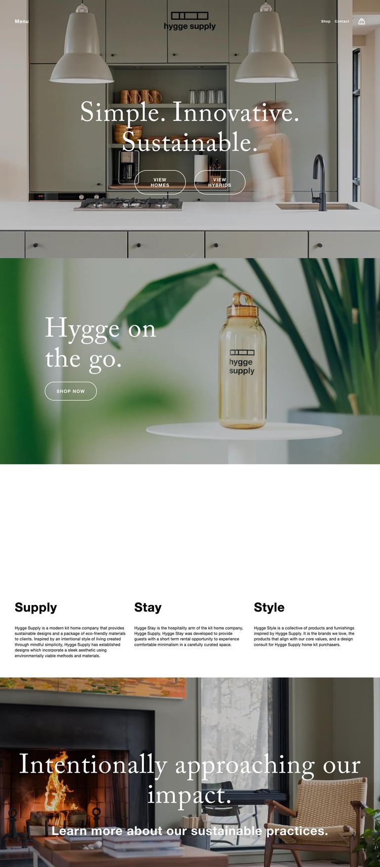 Screenshot 2 of Hygge Supply (Example Squarespace General Contractor Website)