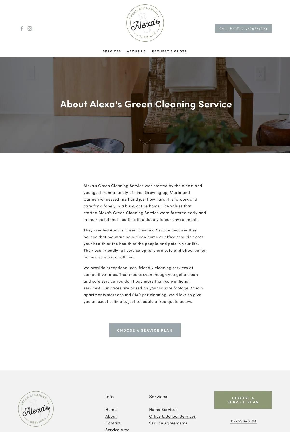 Screenshot 3 of Alexa's Green Cleaning Service (Example Squarespace Cleaning Services Website)